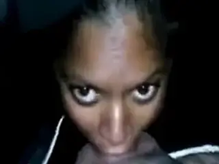 Black blowjob whore cum face