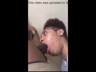 Lightskin thot face fucked on wall