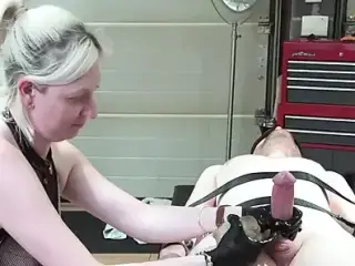 Restrained Edged and Ruined Orgasm in Latex Gloves