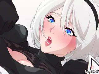 neir autonoma hentai 2B getting creampied in her tight anal 2D animation