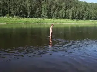 Nude in Volga River