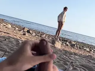 MEETING A STRANGER ON A PUBLIC BEACH