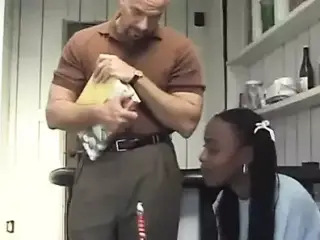 Black Teen Gives Her First Anal by Stepdad
