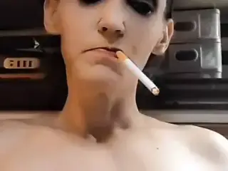 Topless Milf Smoking