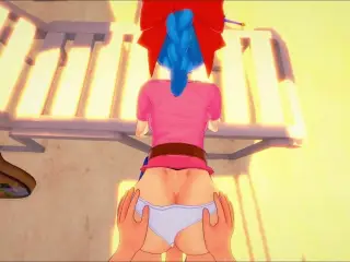 Bulma gets POV fucked on turtle island. Dragonball Hentai.