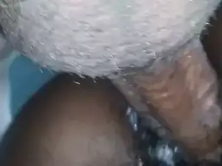 Interracial stroking. Bottom view (Viewers request)