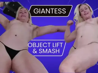 Giantess object lift and smash muscle milf