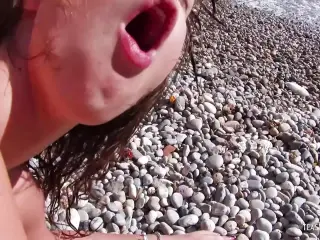 Her big ass looks amazing when she swims naked to tease her