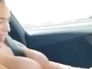 Big tits in public
