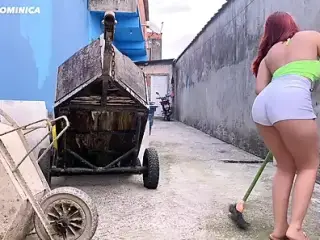 Girl working on construction site