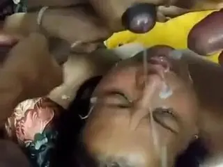 Mom having facial with son’s friends